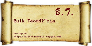 Bulk Teodózia névjegykártya